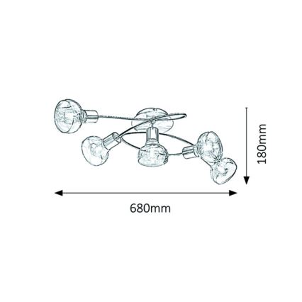 Rabalux - Пристельова люстра 5xE14/40W/230V золотий