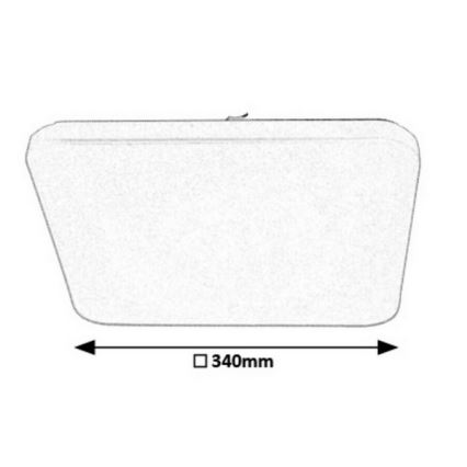 Rabalux - диммируемый светодиодный потолочный светильник, 16 Вт/230 В, 34×34 см + пульт дистанционного управления