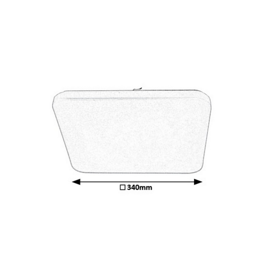 Rabalux - диммируемый светодиодный потолочный светильник, 16 Вт/230 В, 34×34 см + пульт дистанционного управления