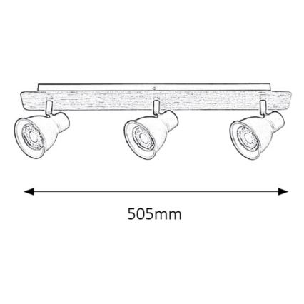 Rabalux - Точковий світильник 3xGU10/35W/230V
