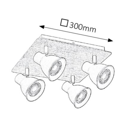 Rabalux 5905 - Точечный светильник MAC 4xGU10/35W/230V
