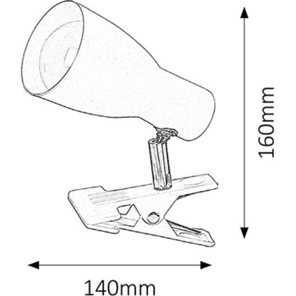 Rabalux 6026 - Точечный светильник na klip EBONY 1xE27/20W/230V