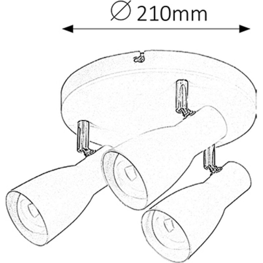 Rabalux 6028 - Точечный светильник EBONY 3xE27/20W/230V