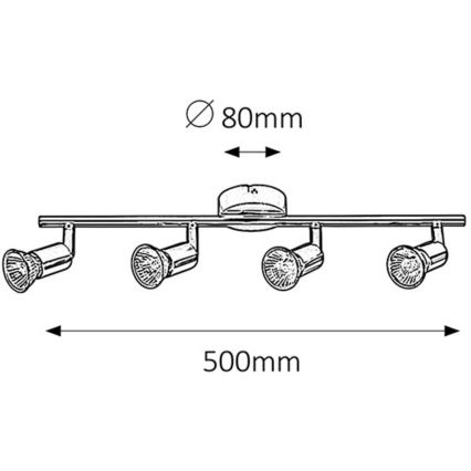 Rabalux - Точковий світильник 4xGU10/50W/230V