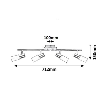Rabalux 6099 - Точечный светильник LOGAN 4xE14/40W/230V