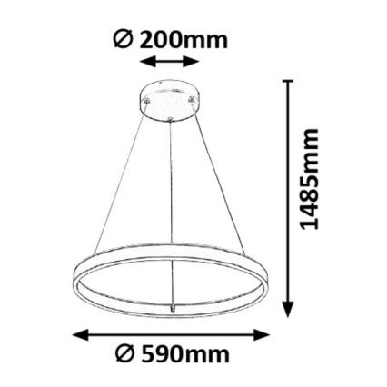 Rabalux - Світлодіодна підвісна люстра з регульованою яскравістю LED/36W/230V + ПУ