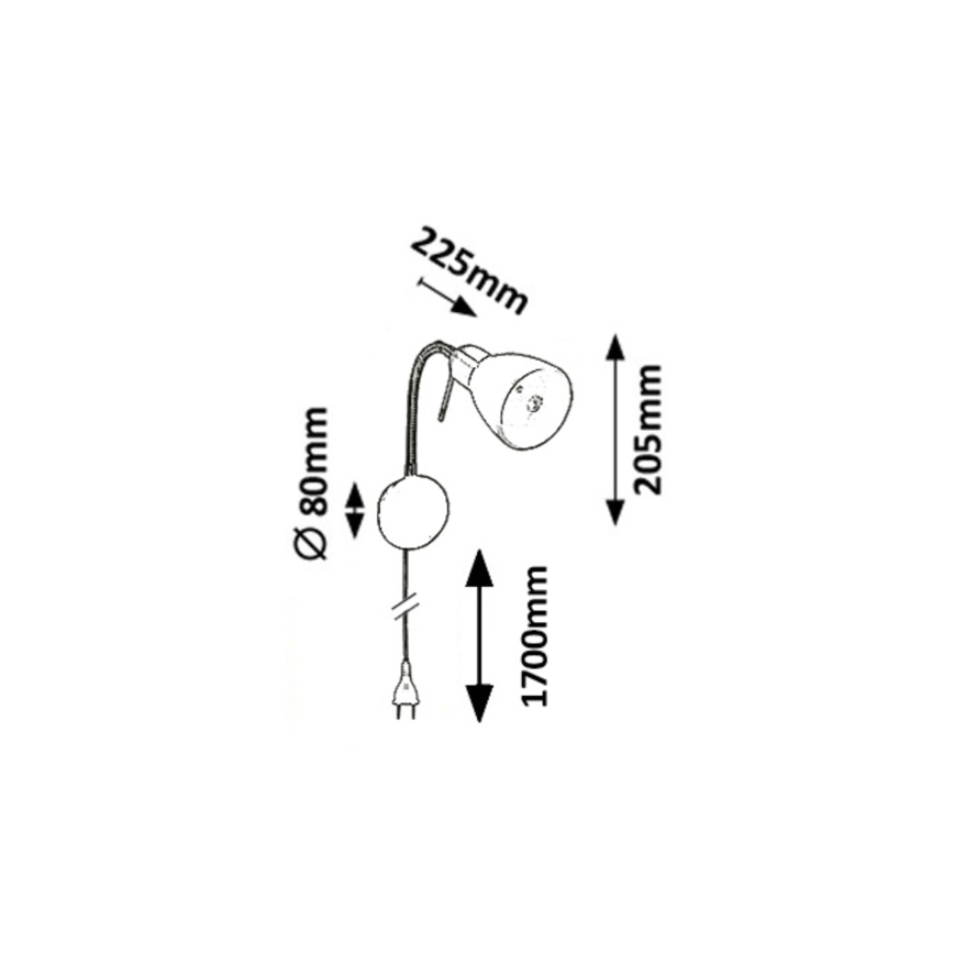 Rabalux - Гнучка лампа 1xE14/40W/230V