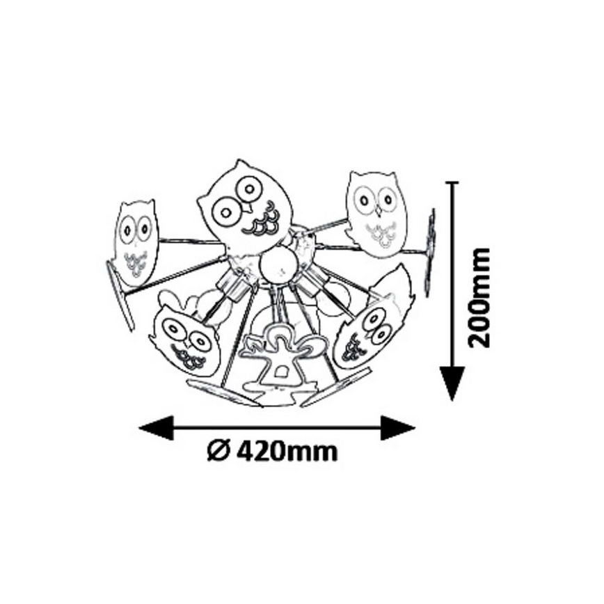 Rabalux 6389 - Дитяча пристельова люстра BIRDY 3xE14/40W/230V