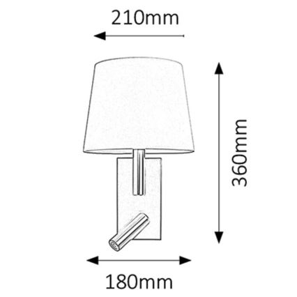 Rabalux - Светодиодный настенный светильник E27/40W + LED/3W