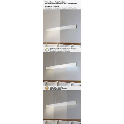 Rabalux - Светодиодная подвесная люстра с регулированием яркости LED/24W/230V 2700/4000/6500K 120 см