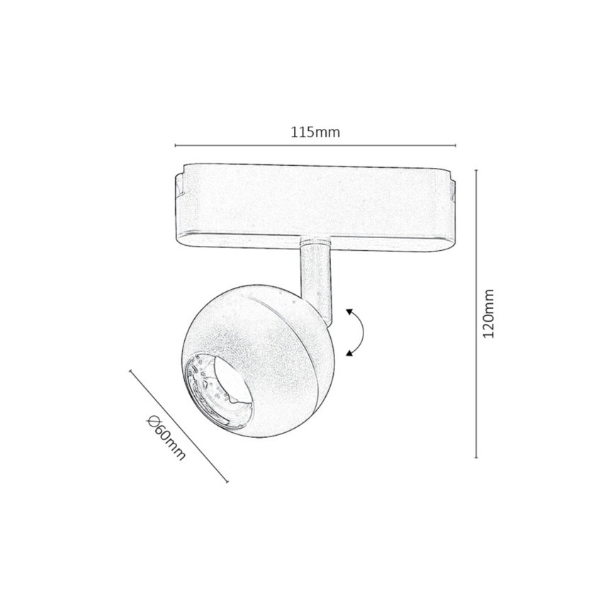 Rabalux - Светодиодный точечный светильник для 1-фазной трековой системы LED/5W/230V 4000K черный