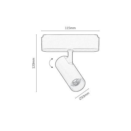 Rabalux - Светодиодный точечный светильник с регулированием яркости для 1-фазной тревоковой системы LED/5W/24V 2700-5500K Wi-Fi Tuya черный