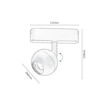 Rabalux - Светодиодный точечный светильник с регулированием яркости для 1-фазной тревоковой системы LED/5W/24V 2700-5500K Wi-Fi Tuya черный