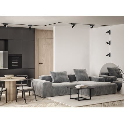 Rabalux - Трекова система 1-фазна 1 м + 2x кінцевий роз’єм чорний