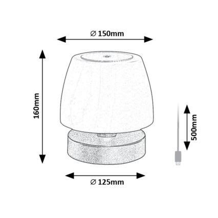 Rabalux - Світлодіодна настільна лампа з регулюванням яскравості LED/3W/5V 2000 mAh IP44