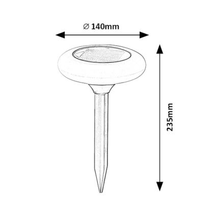 Rabalux - Светодиодный RGB-светильник на солнечной батарее LED/0,6W/3,7V IP65
