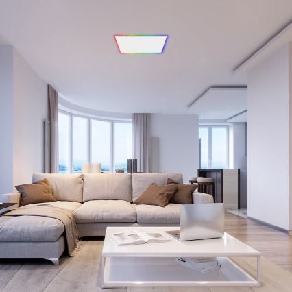 Rabalux - Светодиодный потолочный RGB-светильник с регулированием яркости LED/18W/230V 3000-6500K 30x30 см + дистанционное управление