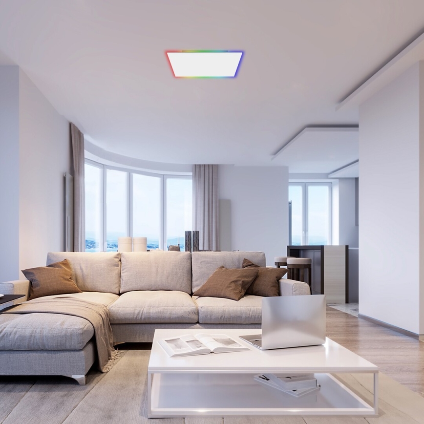 Rabalux - Светодиодный потолочный RGB-светильник с регулированием яркости LED/18W/230V 3000-6500K 30x30 см + дистанционное управление