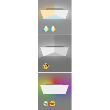 Rabalux - Светодиодный потолочный RGB-светильник с регулированием яркости LED/18W/230V 3000-6500K 30x30 см + дистанционное управление