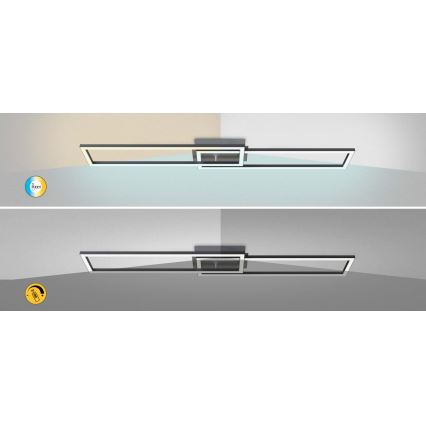Rabalux - світлодіодний димований стельовий світильник, 38 Вт, 230 В, 3000-6500 К, Wi-Fi Tuya + пульт дистанційного керування, 20x102 см