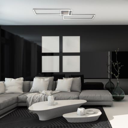Rabalux - Светодиодный потолочный светильник с регулированием яркости LED/40W/230V 2700-6500K Wi-Fi Tuya матовый хром + дистанционное управление