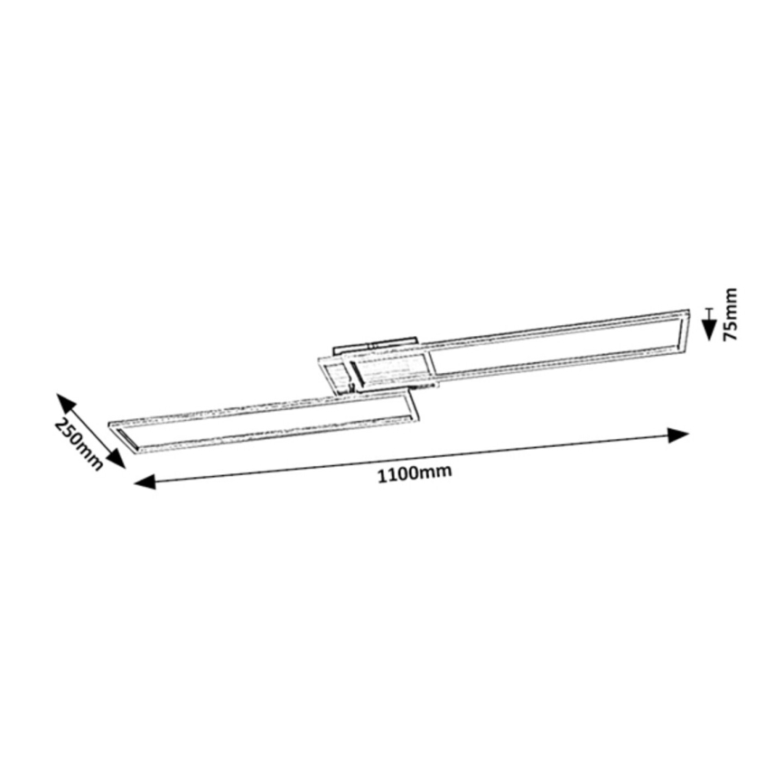Rabalux - Светодиодный потолочный светильник с регулированием яркости LED/40W/230V 2700-6500K Wi-Fi Tuya матовый хром + дистанционное управление