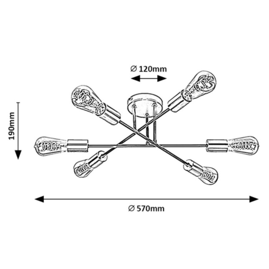 Rabalux - Потолочная люстра 6xE27/25W/230V