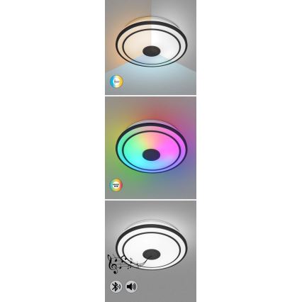 Rabalux - Светодиодный потолочный RGB-светильник с регулированием яркости и динамиком LED/24W/230V 3000-6500K + дистанционное управление
