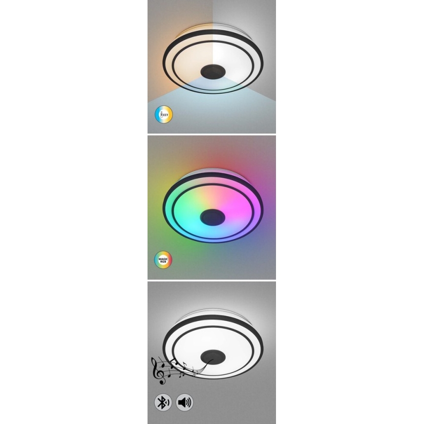 Rabalux - Світлодіодний стельовий RGB-світильник з регулюванням яскравості та динаміком LED/24W/230V 3000-6500K + дистанційне керування