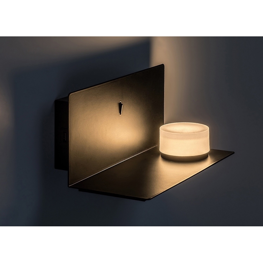 Rabalux - LED Настінний світильник з поличкою і USB-портом LED/6W/230V 3000K