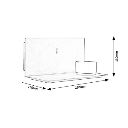 Rabalux - Светодиодный настенный светильник с полкой и USB портом LED/6W/230V 3000K