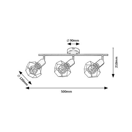 Rabalux - Точковий світильник 3xE27/40W/230V чорний