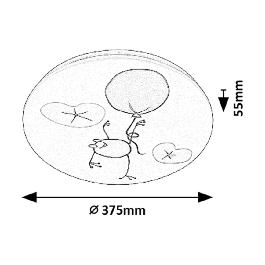 Rabalux - LED Дитячий стельовий світильник LED/24 Вт/230 В 3000K діаметр 37,5 см