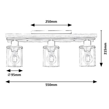 Rabalux - Накладная люстра 3xE27/230V