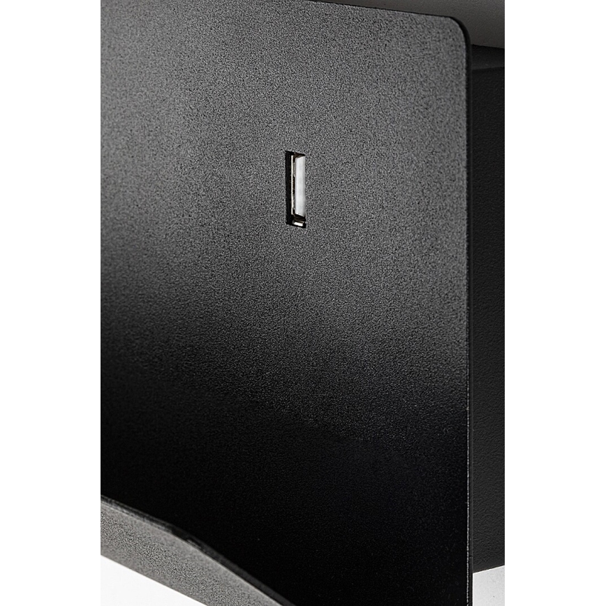 Rabalux - Настенная лампа с полкой и USB портом 1xGU10/25W/230V черный