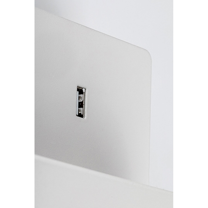 Rabalux - Настінна лампа з поличкою і USB-портом 1xGU10/25W/230V білий