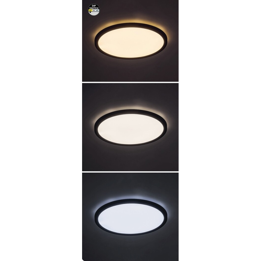 Rabalux - Светодиодный потолочный светильник LED/24W/230V 3000/4000/6000K диаметр 29 см черный