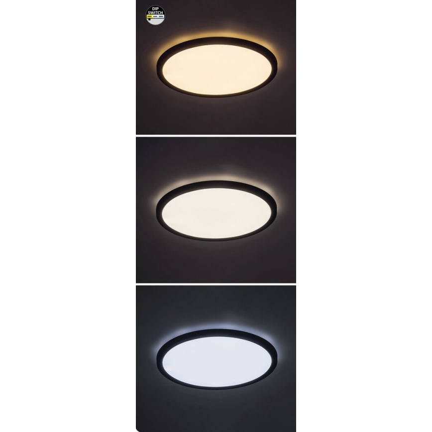 Rabalux - Стельовий LED світильник LED/36W/230V 3000/4000/6000K діаметр 40 см чорний