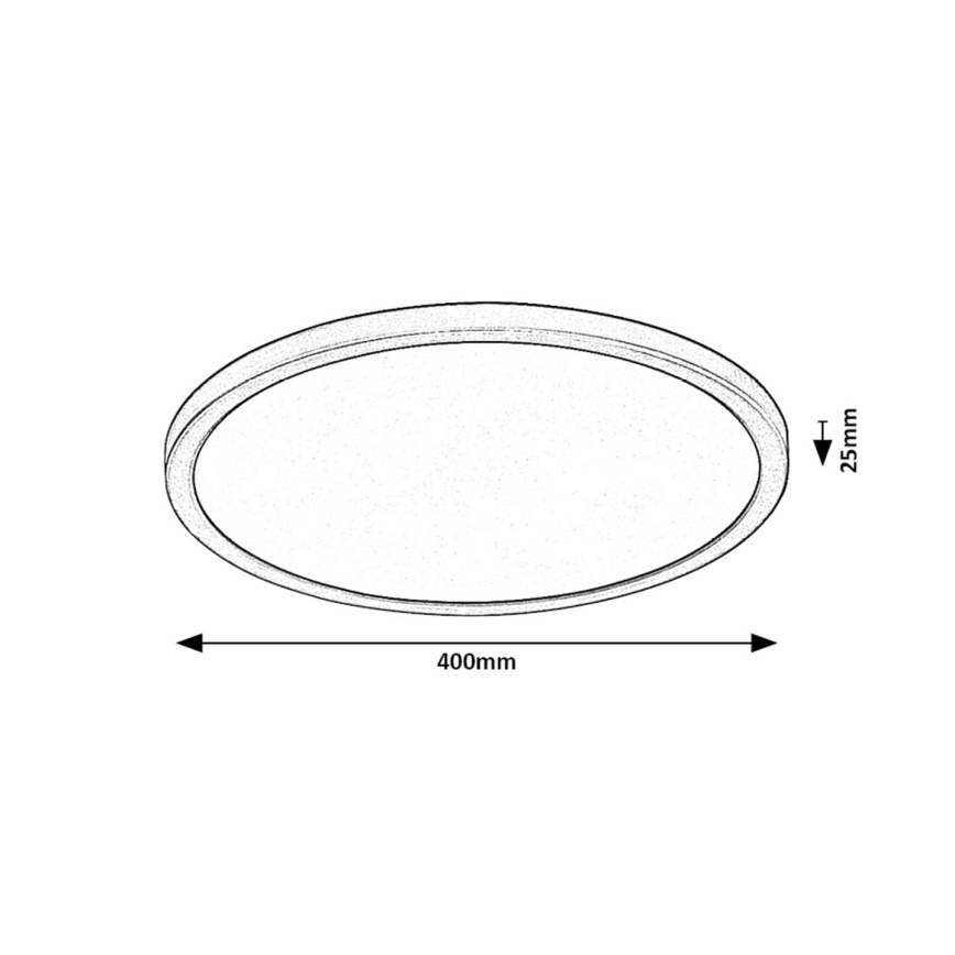 Rabalux - Стельовий LED світильник LED/36W/230V 3000/4000/6000K діаметр 40 см чорний