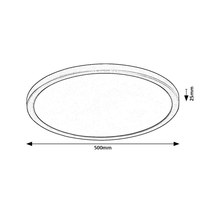 Rabalux - Стельовий LED світильник LED/36W/230V 3000/4000/6000K діаметр 50 см чорний