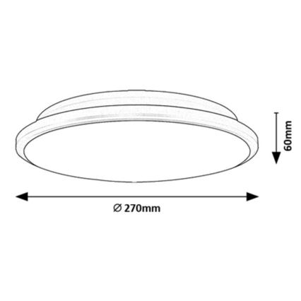 Rabalux - Светодиодный потолочный светильник LED/18W/230V 3000K черный 27 см