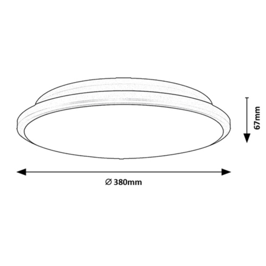 Rabalux - Светодиодный потолочный светильник LED/24W/230V 3000K черный 38 см
