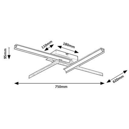 Rabalux - світлодіодний стельовий світильник LED/20W/230V 3000K довжина 75 cm