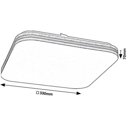 Rabalux - Стельовий LED світильник LED/18W/230V 4000K 33x33 см