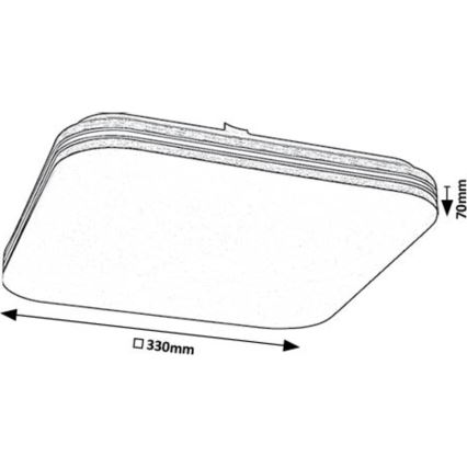 Rabalux - Стельовий LED світильник LED/18W/230V 4000K 33x33 см