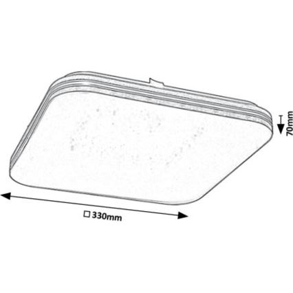 Rabalux - Светодиодный потолочный светильник LED/18W/230V 3000K 33x33 см