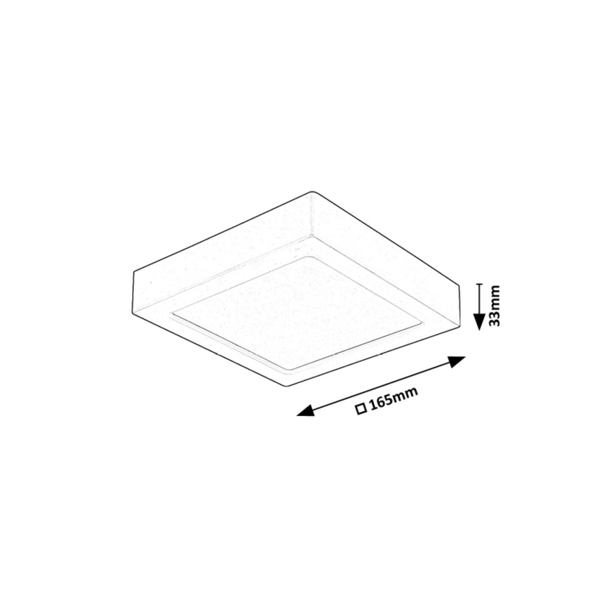 Rabalux - Стельовий LED світильник LED/15W/230V 4000K 16x16 см чорний