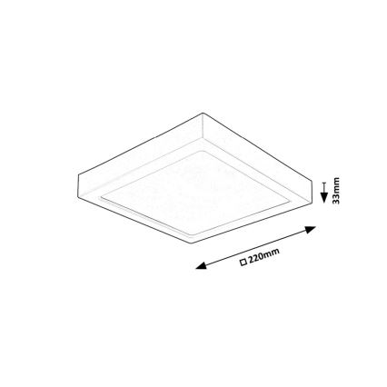 Rabalux - Стельовий LED світильник LED/24W/230V 3000K 22x22 см чорний