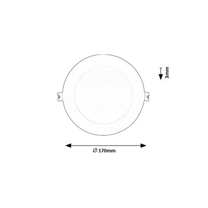 Rabalux - Світлодіодний вбудований світильник LED/12W/230V 3000K діаметр 17 см білий