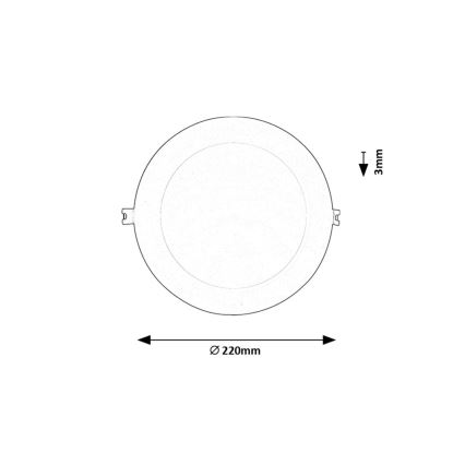 Rabalux - Светодиодный встроенный светильник LED/18W/230V 3000K диаметр 22 см белый
